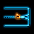 Mattress Cover Zipper neon glow icon illustration