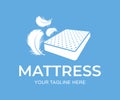 Mattress with down and feathers, logo design. Furniture and bedding, vector design Royalty Free Stock Photo