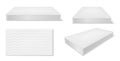 Mattress, futon or flock bed realistic mockups set. Large pad for supporting body, sleeping, rest