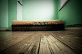 Mattress in green painted room Royalty Free Stock Photo