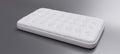 Mattress one single white color isolated on gray background. Comfort sleep bed concept. 3d render
