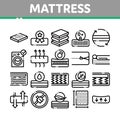 Mattress Orthopedic Collection Icons Set Vector