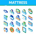 Mattress Orthopedic Isometric Icons Set Vector