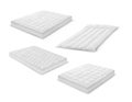 Mattress, orthopedic latex and foam models, 3d realistic set Royalty Free Stock Photo