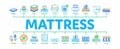 Mattress Orthopedic Minimal Infographic Banner Vector