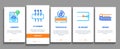 Mattress Orthopedic Onboarding Elements Icons Set Vector