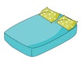 Mattress and pillows clip art vector illustration