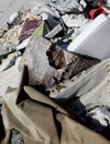 Mattresses and dirty garments in the abandoned homeless shelter