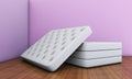 Mattresses in an empty room, 3d rendering Royalty Free Stock Photo