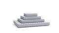 Mattresses lying on top of each other in the form of a pyramid on a white background. 3d rendering Royalty Free Stock Photo