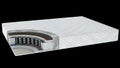 Mattresses in section, view of the structure inside, on a black background. 3D rendering Royalty Free Stock Photo