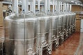 Maturation tanks in modern winery