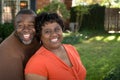 Mature African American couple laughing and hugging. Royalty Free Stock Photo