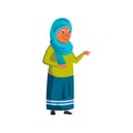 mature age muslim lady grumbling at grandfather cartoon vector