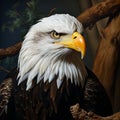 Mature American Bald Eagle, Portrait of wildlife Royalty Free Stock Photo