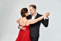 Mature attractive smiling couple dancing ballroom Royalty Free Stock Photo