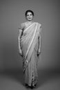 Mature beautiful Indian woman wearing Sari Indian traditional clothes Royalty Free Stock Photo
