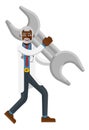 Mature Black Doctor Man Holding Spanner Wrench Royalty Free Stock Photo