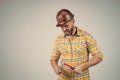 mature builder in shirt. unshaven man on construction site. building worker in hard hat. labor day. angry guy wear Royalty Free Stock Photo