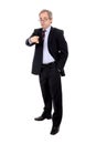 Mature business man pointing Royalty Free Stock Photo