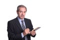 Mature businessman taking notes Royalty Free Stock Photo