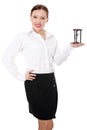 Mature businesswoman with hourglass