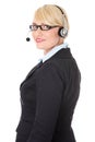 Mature call center. Royalty Free Stock Photo