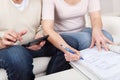 Mature couple doing family finances