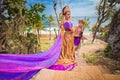 Mature couple dressed in Balinese costume Royalty Free Stock Photo