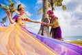 Mature couple dressed in Balinese costume Royalty Free Stock Photo