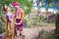 Mature couple dressed in Balinese costume Royalty Free Stock Photo