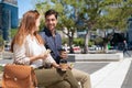 Mature couple eating outdoor Royalty Free Stock Photo