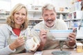 Mature Couple Enjoying Pottery Class Together Royalty Free Stock Photo