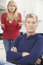 Mature Couple Having Arguement At Home Royalty Free Stock Photo