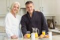 Mature couple having breakfast together Royalty Free Stock Photo