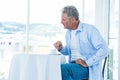 Mature couple having food Royalty Free Stock Photo