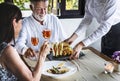 Mature couple having lunch at a restaurant Royalty Free Stock Photo