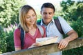 Mature Couple Hiking In Countryside Looking At Map Royalty Free Stock Photo