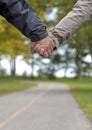 Mature couple holding hands Royalty Free Stock Photo
