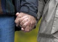 Mature couple holding hands Royalty Free Stock Photo