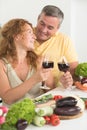 Mature couple in the kitchen Royalty Free Stock Photo