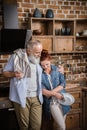 Mature couple in kitchen Royalty Free Stock Photo