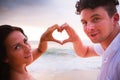 Mature couple with love sign Royalty Free Stock Photo