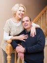 Mature couple near staircase Royalty Free Stock Photo