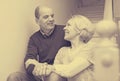 Mature couple near staircase Royalty Free Stock Photo