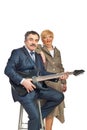 Mature couple playing guitar Royalty Free Stock Photo