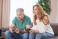 Mature Couple Playing Video Games Royalty Free Stock Photo