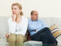 Mature couple after quarrel at home Royalty Free Stock Photo