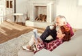 Mature couple reading book Royalty Free Stock Photo