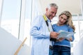 Mature couple reading map Royalty Free Stock Photo